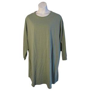Old Navy 3X Sage Green Knit Tee Shirt Dress Long Sleeve SOFT